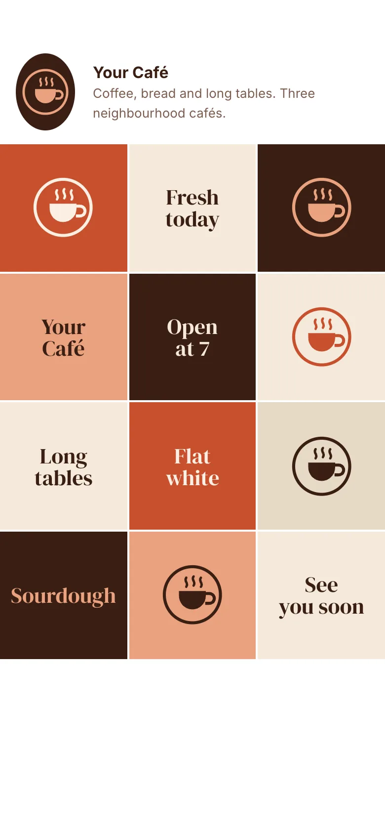 A social profile grid in the new identity