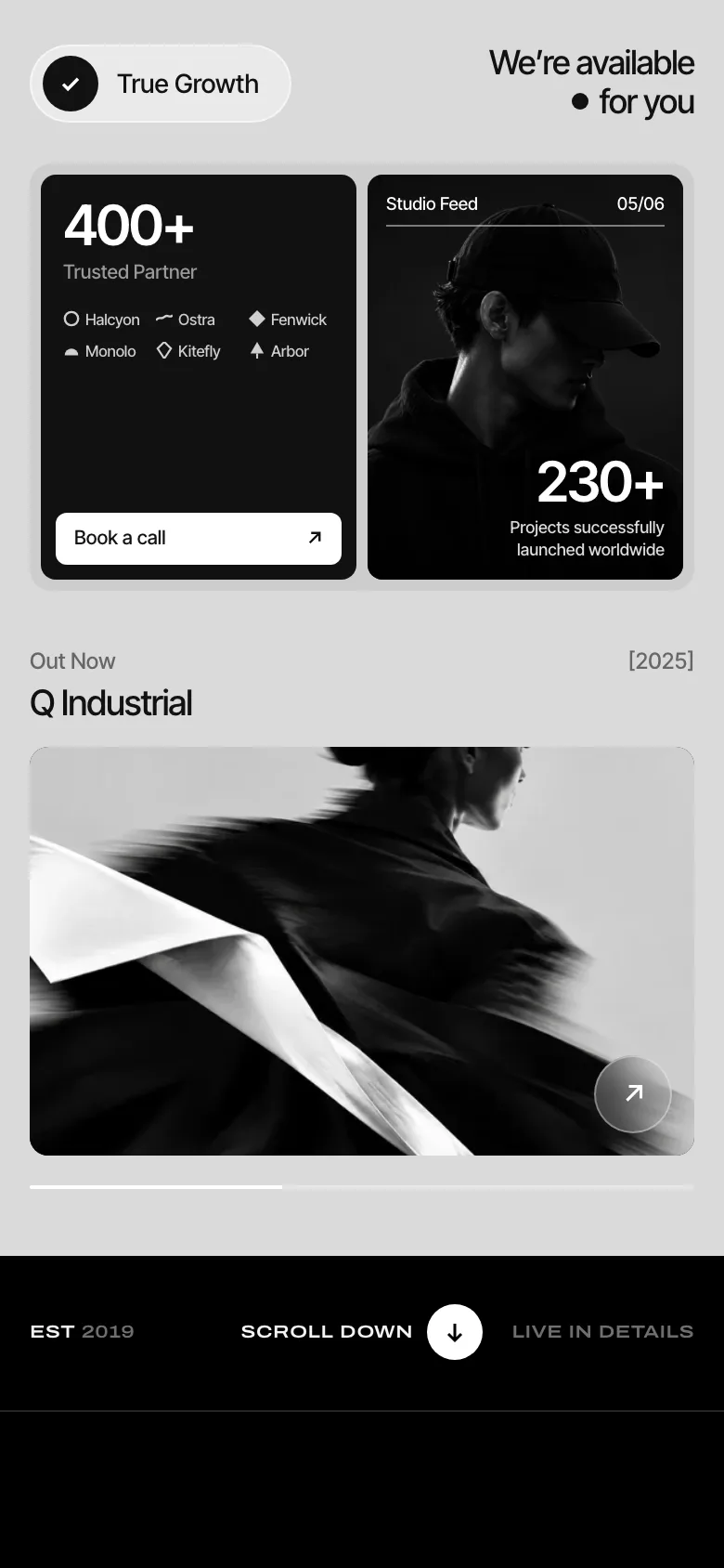 Lunar stats and Out Now card on a phone