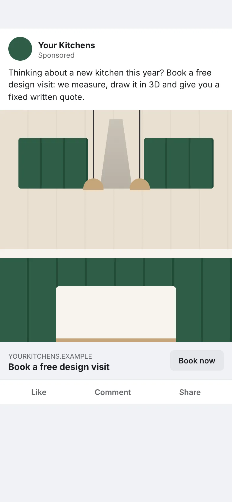 A sponsored post for a free design visit